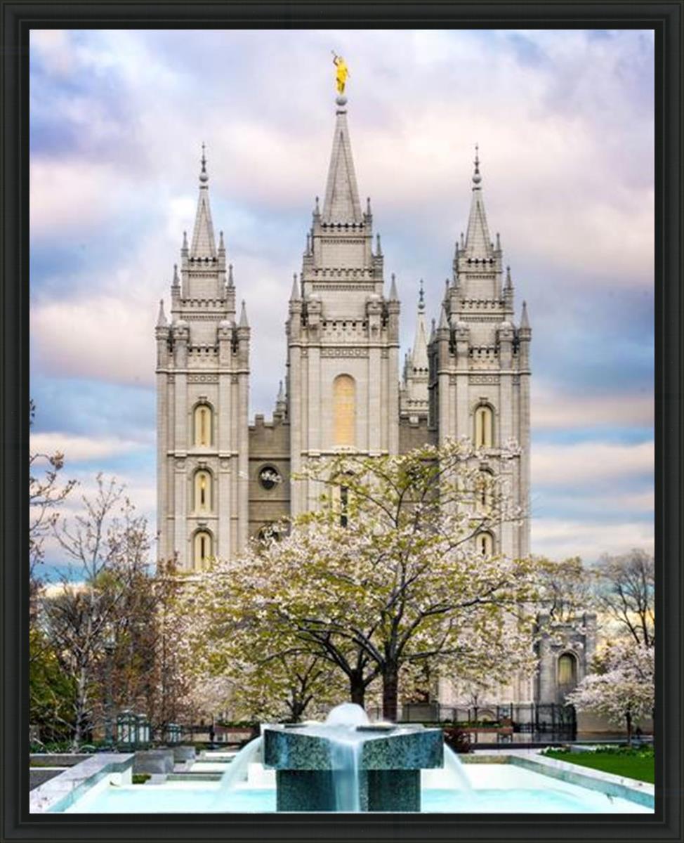 Salt Lake Temple Spring Fountain