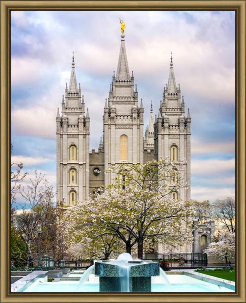 Salt Lake Temple Spring Fountain