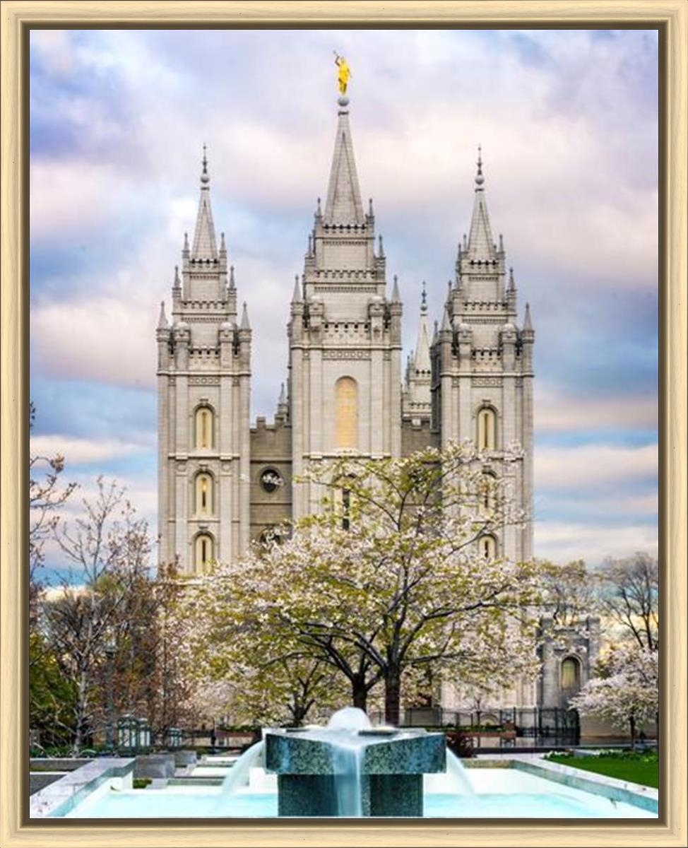 Salt Lake Temple Spring Fountain