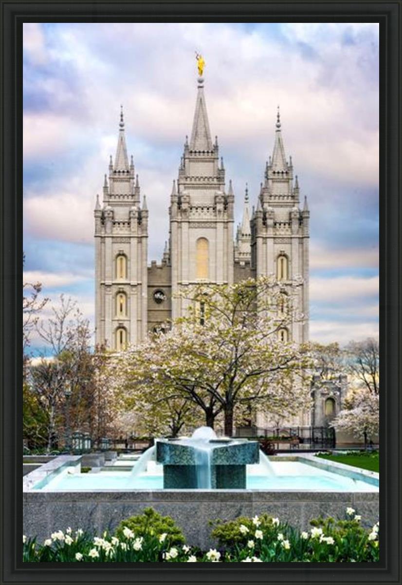 Salt Lake Temple Spring Fountain