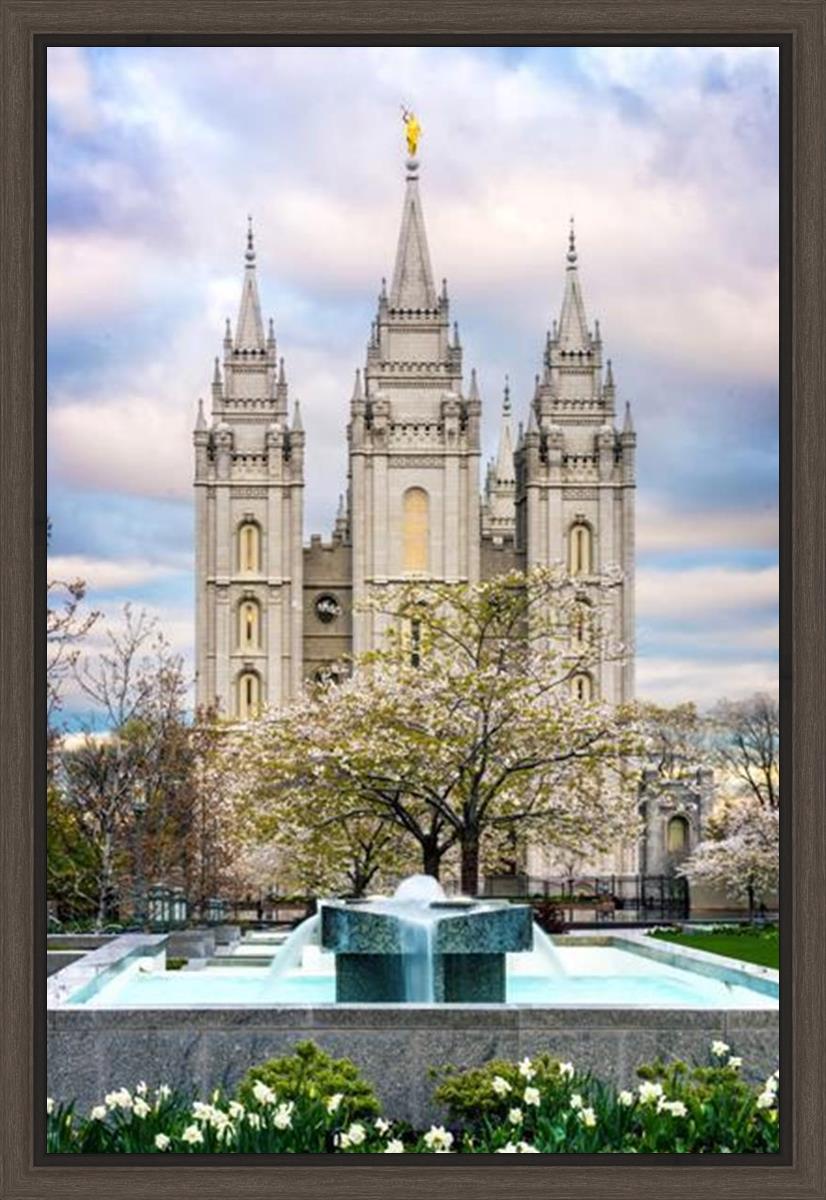 Salt Lake Temple Spring Fountain