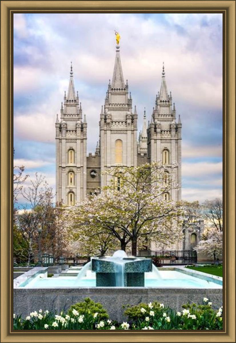 Salt Lake Temple Spring Fountain