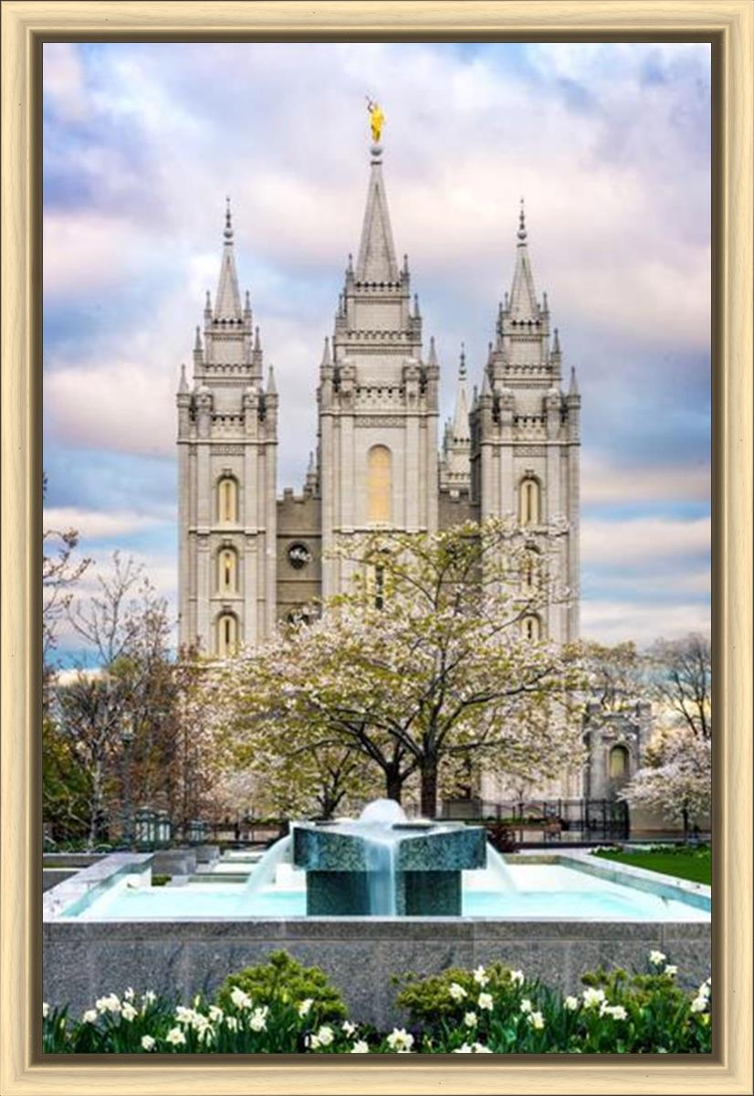 Salt Lake Temple Spring Fountain