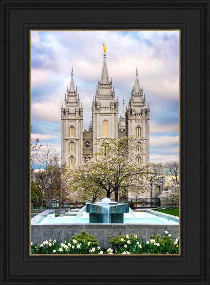 Salt Lake Temple Spring Fountain
