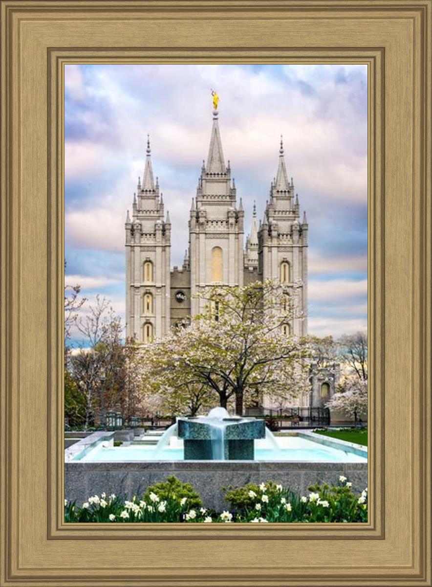 Salt Lake Temple Spring Fountain