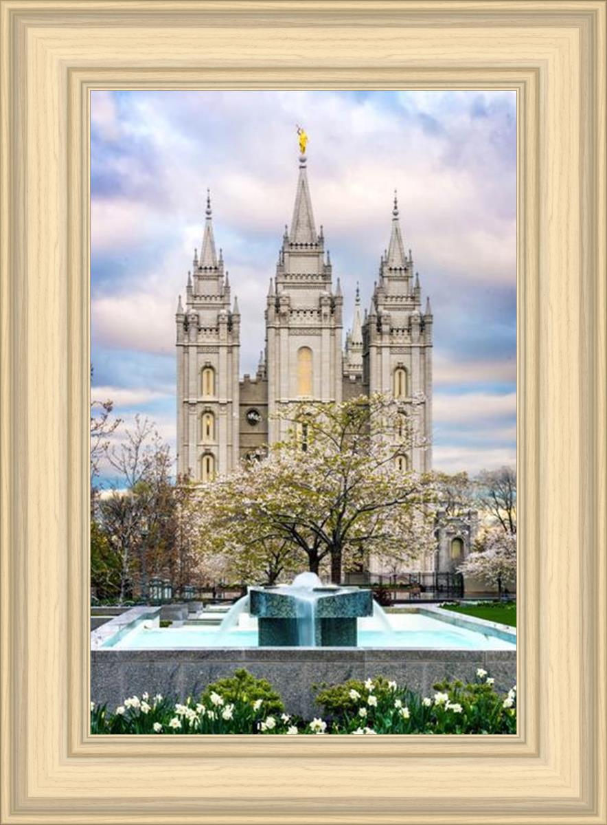 Salt Lake Temple Spring Fountain