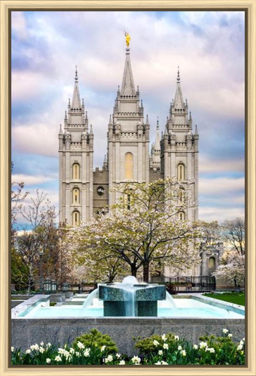 Salt Lake Temple Spring Fountain
