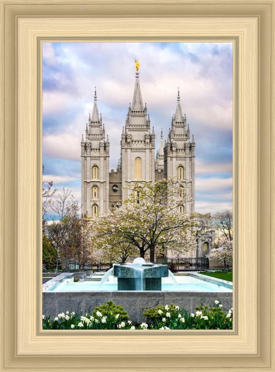 Salt Lake Temple Spring Fountain