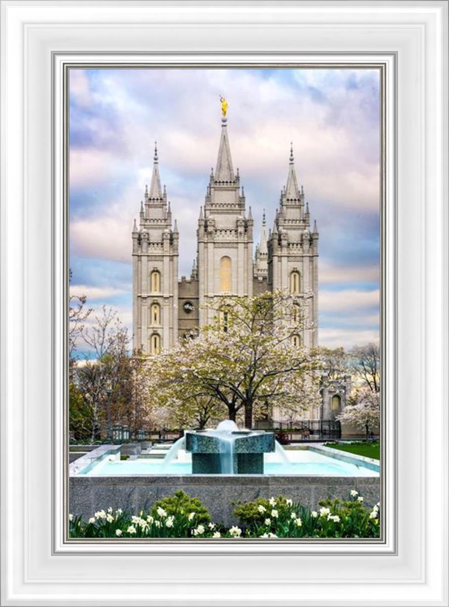Salt Lake Temple Spring Fountain