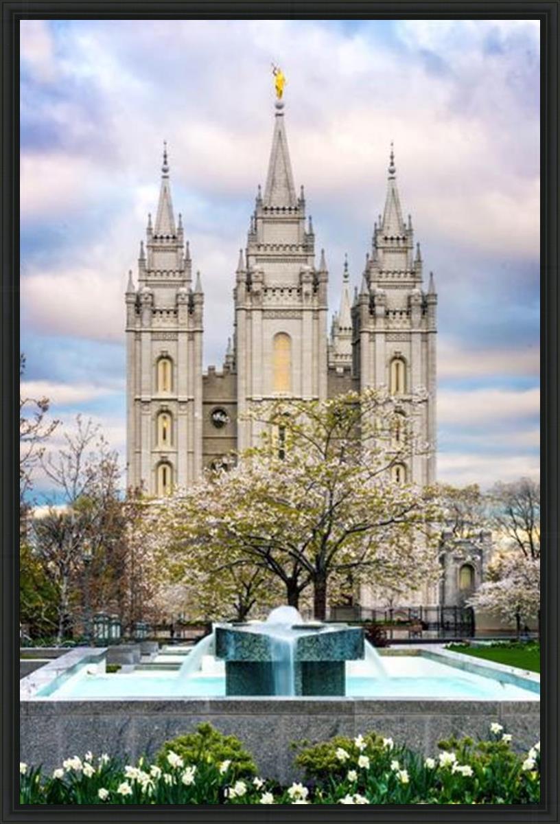 Salt Lake Temple Spring Fountain