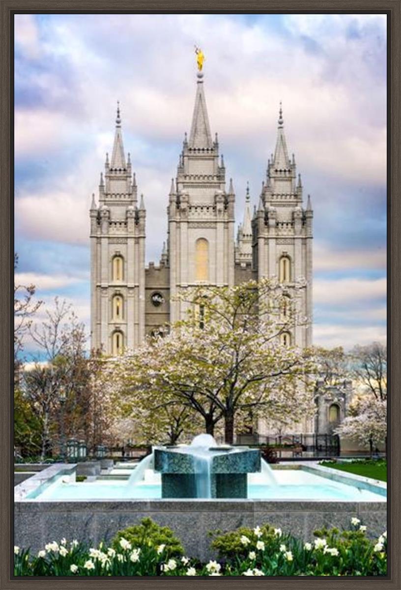 Salt Lake Temple Spring Fountain
