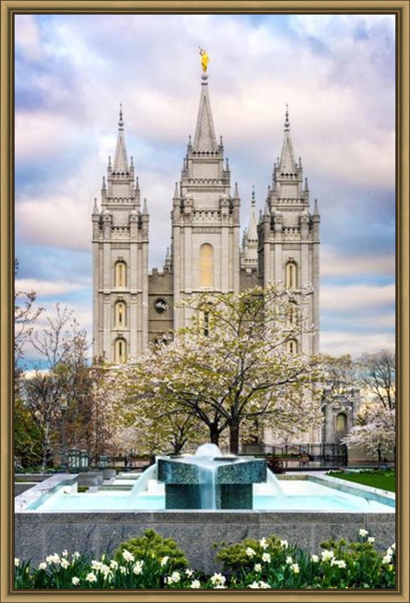 Salt Lake Temple Spring Fountain