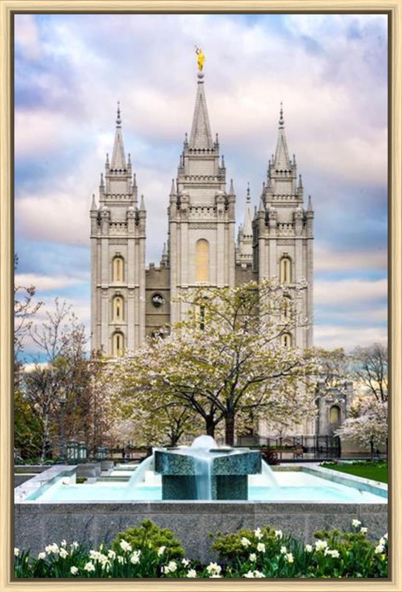 Salt Lake Temple Spring Fountain