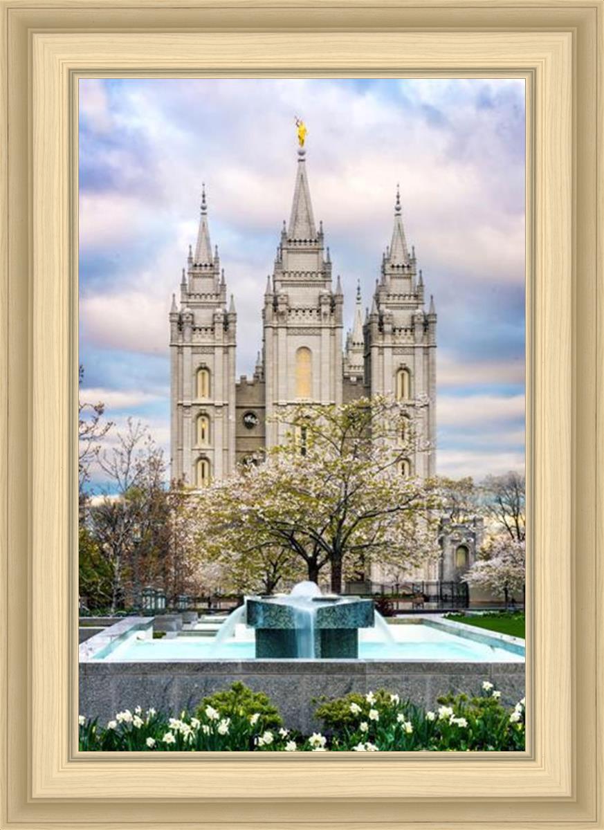 Salt Lake Temple Spring Fountain