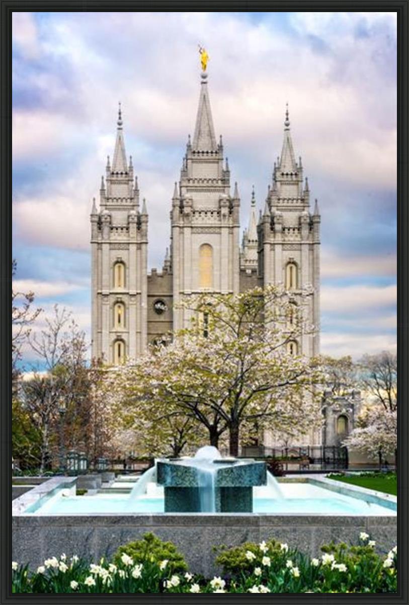 Salt Lake Temple Spring Fountain