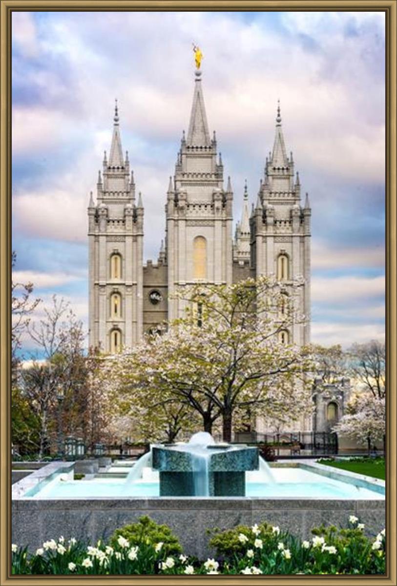 Salt Lake Temple Spring Fountain