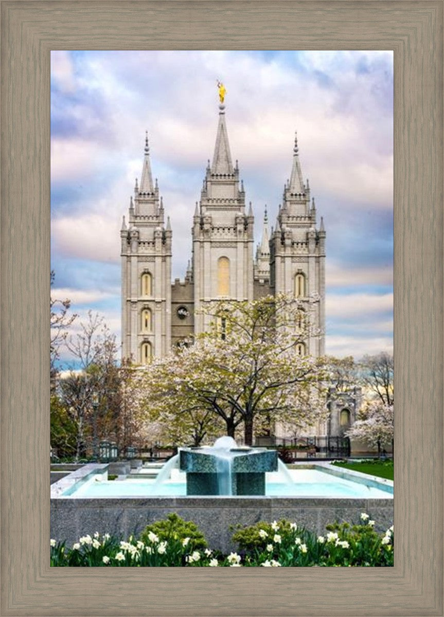 Salt Lake Temple Spring Fountain