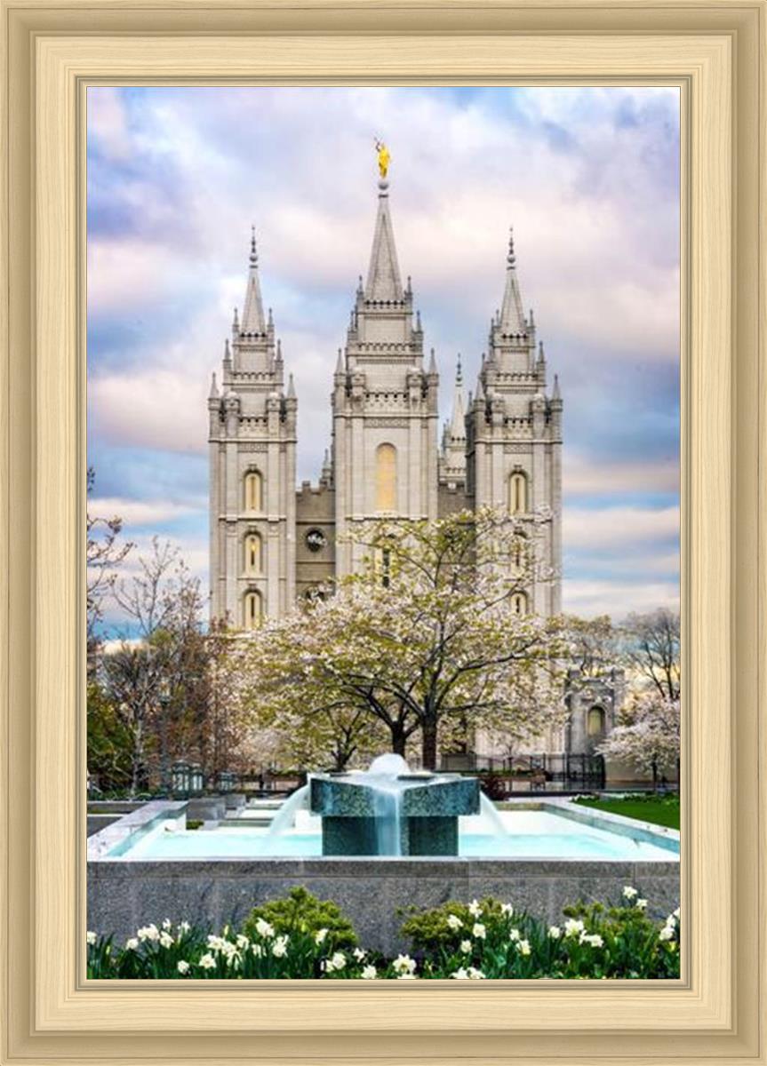 Salt Lake Temple Spring Fountain