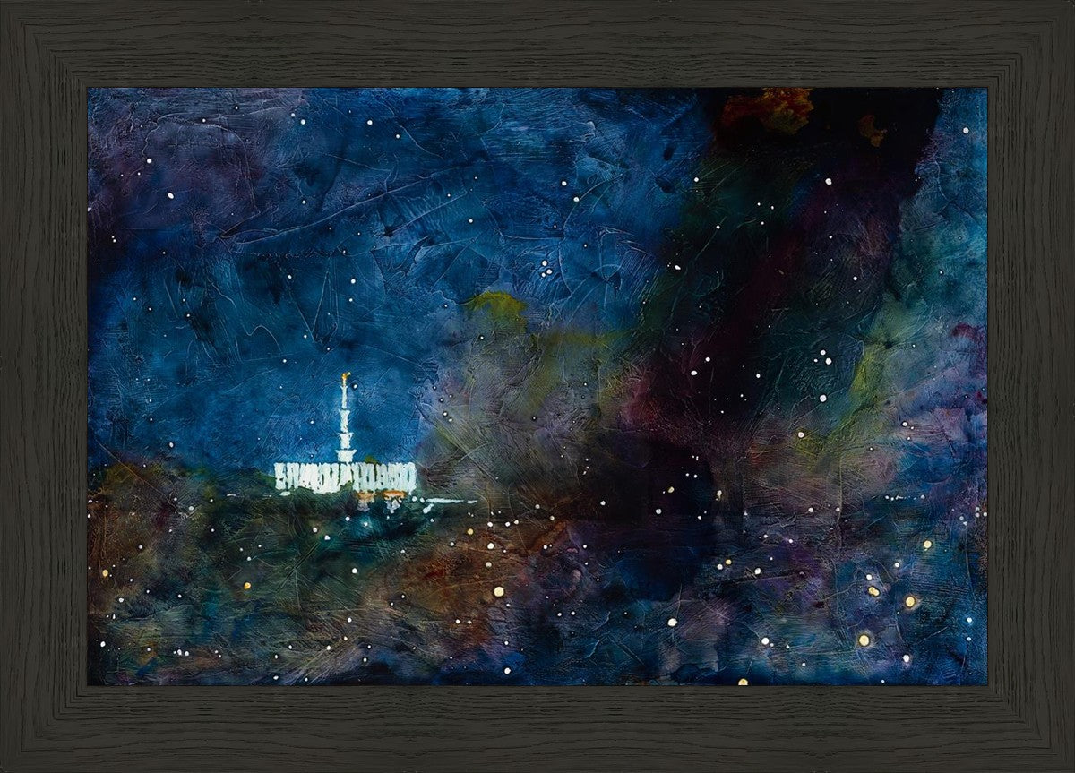 Provo Temple a Pillar of Fire by Night