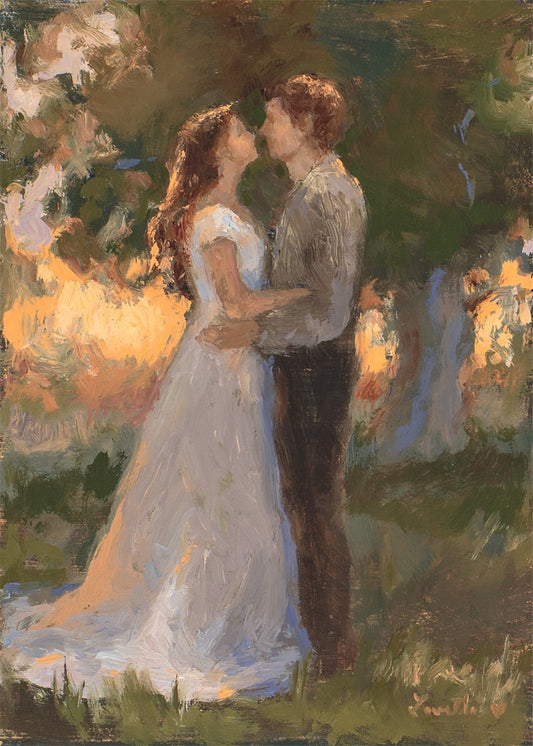 Lovers In An Evening Wood Gallery Wrap