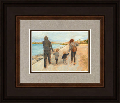 Family Walk On The Beach