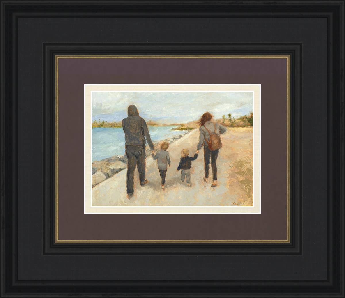 Family Walk On The Beach