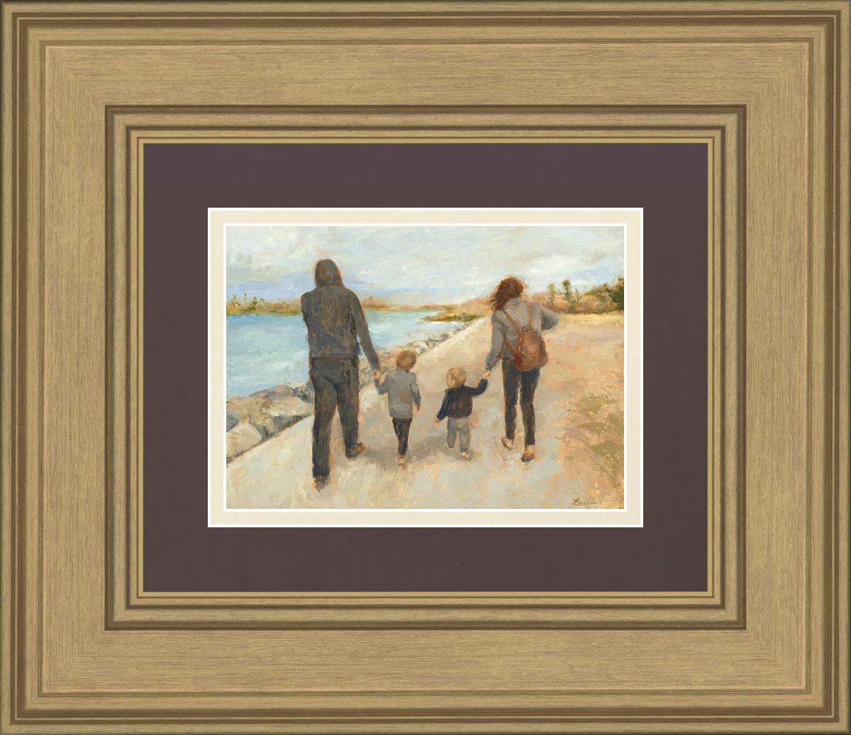 Family Walk On The Beach