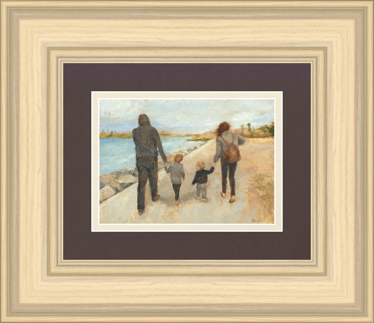Family Walk On The Beach