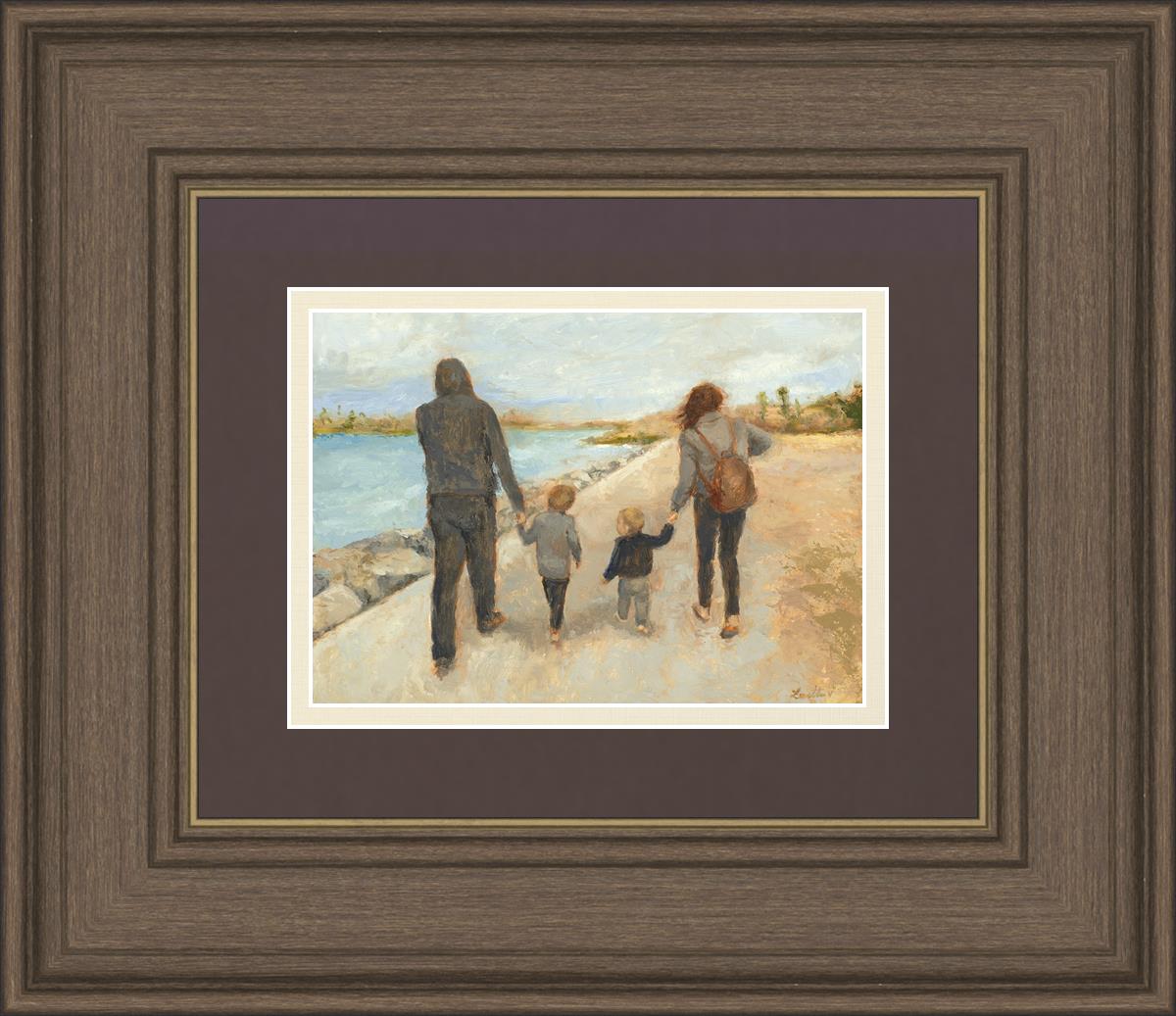 Family Walk On The Beach