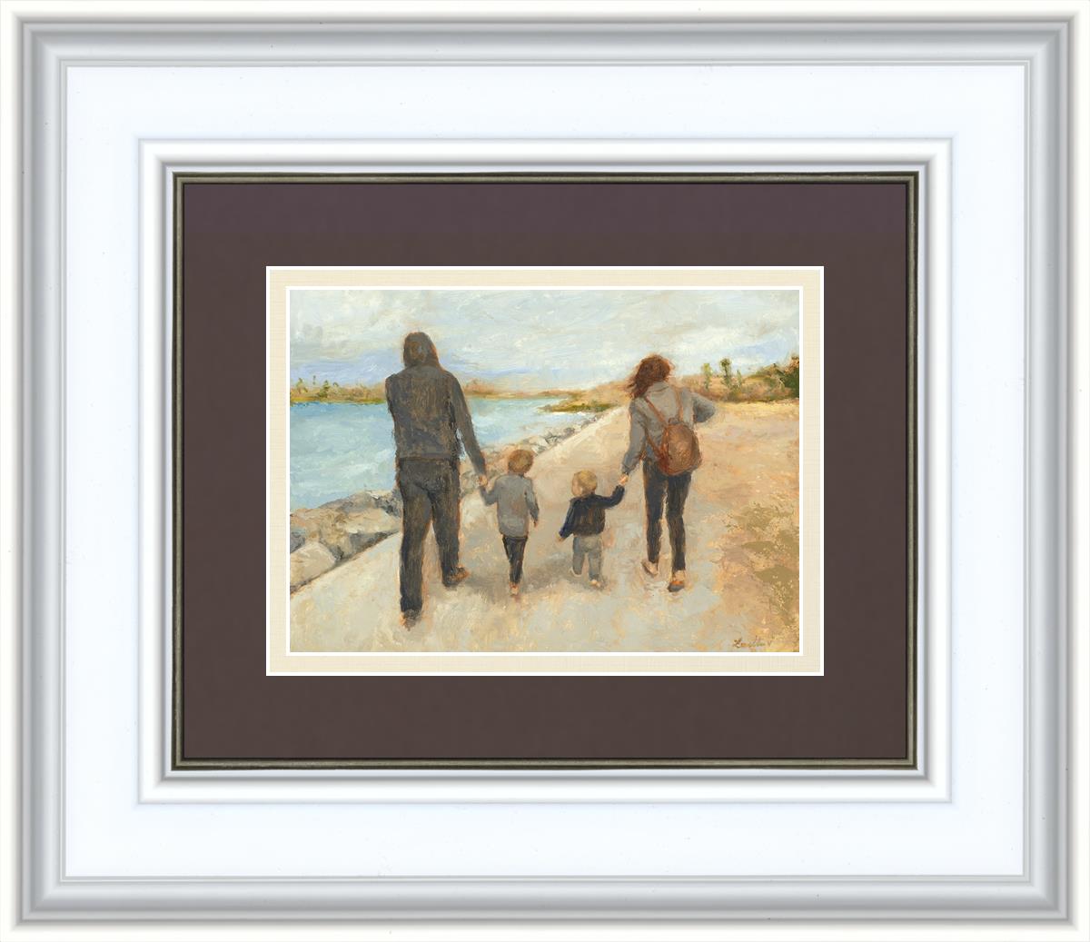 Family Walk On The Beach