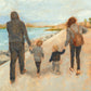 Family Walk On The Beach