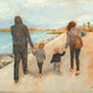 Family Walk On The Beach