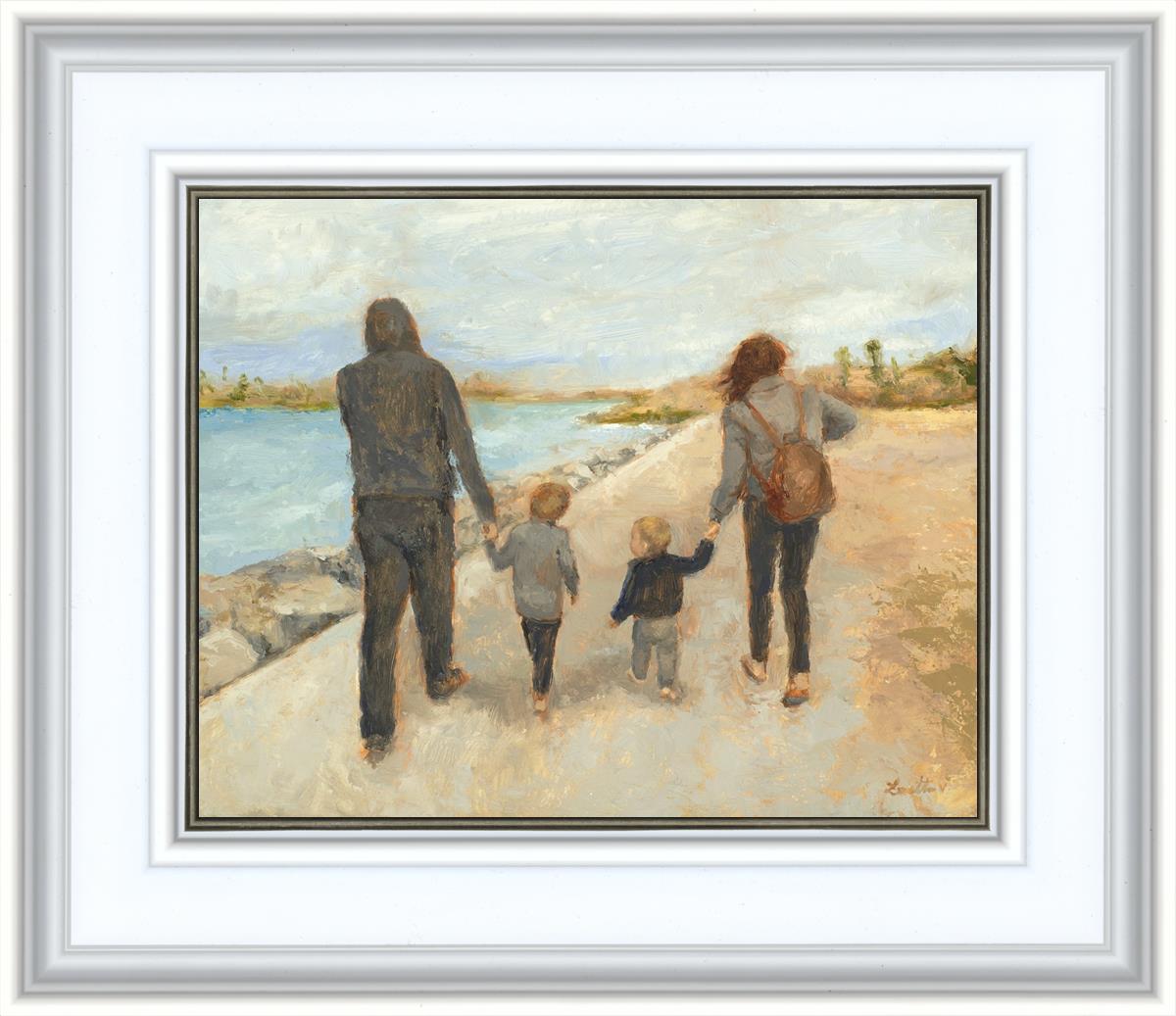 Family Walk On The Beach