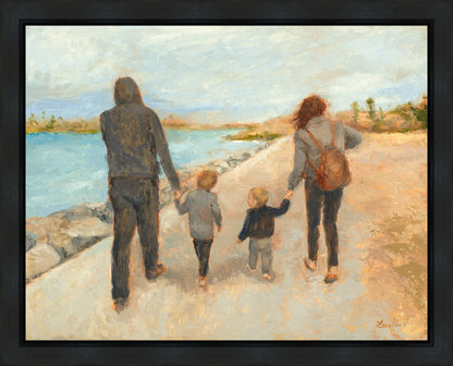 Family Walk On The Beach