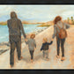 Family Walk On The Beach