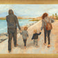 Family Walk On The Beach