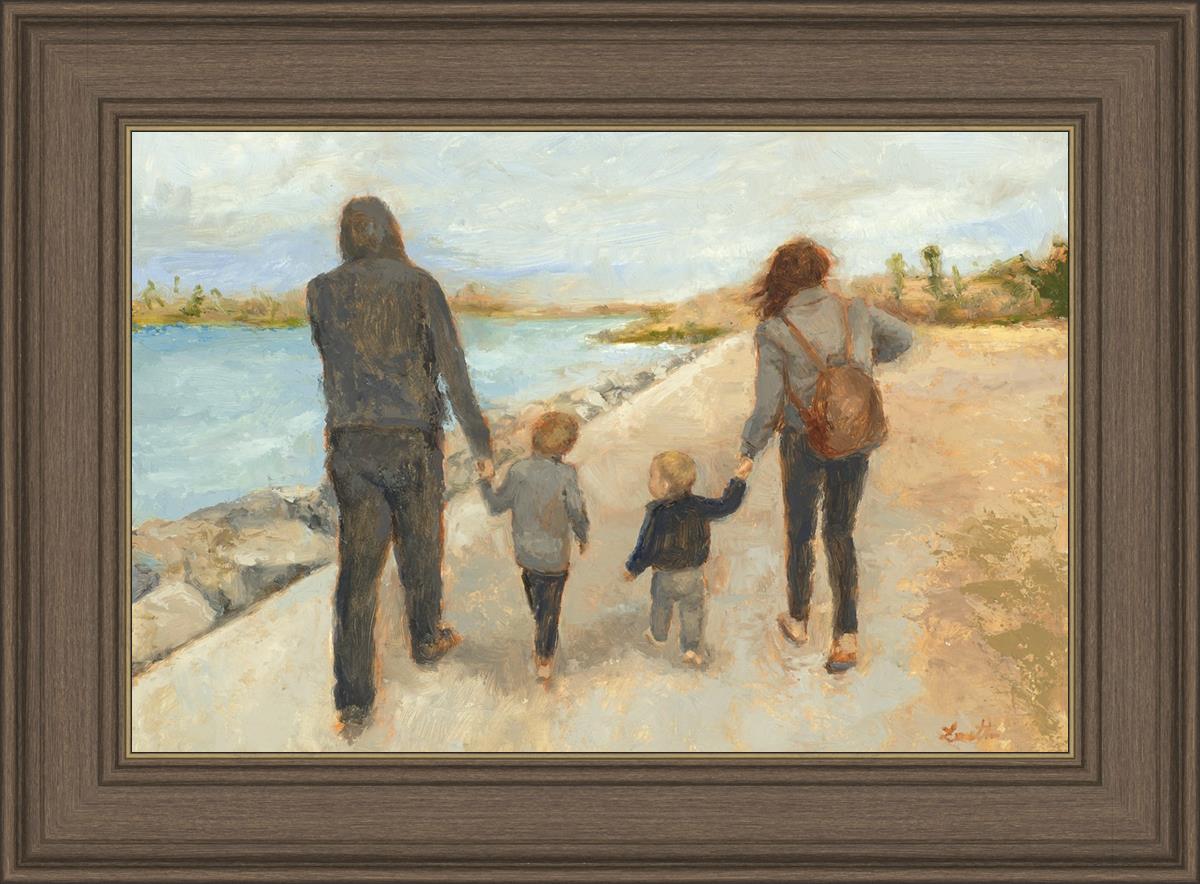 Family Walk On The Beach