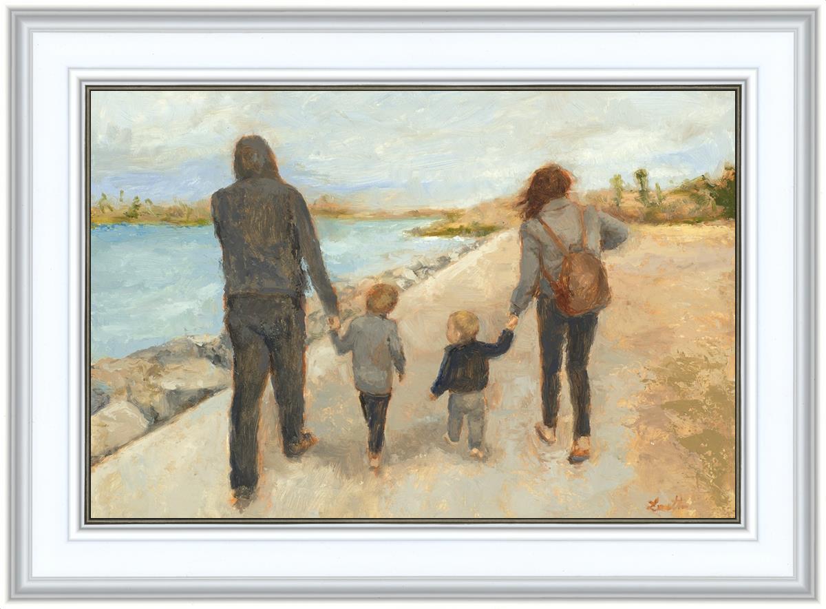 Family Walk On The Beach
