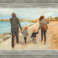 Family Walk On The Beach