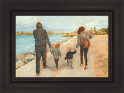 Family Walk On The Beach