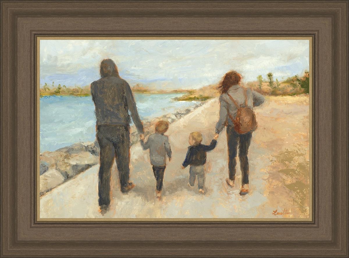 Family Walk On The Beach