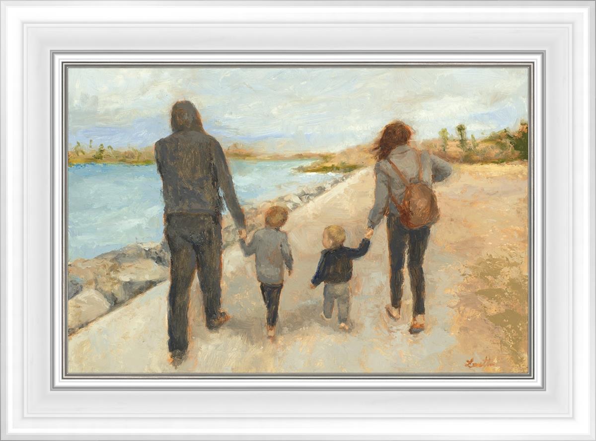 Family Walk On The Beach