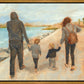 Family Walk On The Beach