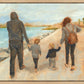 Family Walk On The Beach
