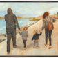 Family Walk On The Beach