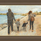 Family Walk On The Beach
