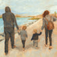 Family Walk On The Beach