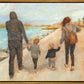 Family Walk On The Beach
