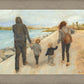 Family Walk On The Beach