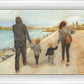 Family Walk On The Beach